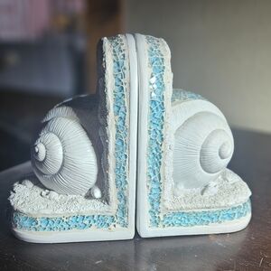 Seashell Bookends with Blue Mosaic